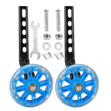2 Pieces Stabilisers for Bike,11cm Blue Bicycle Training Wheels for Bikes,Light-Up bike Wheel Stabilizer,bike Stabilisers,Adjustable Bike-Training Wh