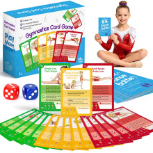 WootoyOutdoor Gymnastics Card Game Set, Gymnastics Equipment for Kids with 70+ Fun Skills Cards, Gymnastics Gifts Kids Toys for 3-12 Year Old Girls B