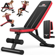 NICEPEOPLE Weight Bench Foldable, 300kg Workout Bench, 74.5cm Wide