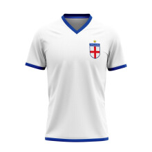 DSL England Football Shirt with England Printed Back - Unisex Breathable Fabric World Cup Euros Training Size XL White