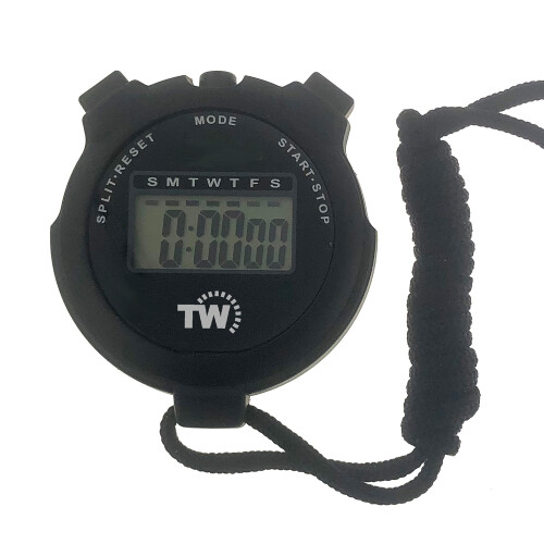Digital Stopwatch Timer Lap Split Sports Stopwatch with Clock