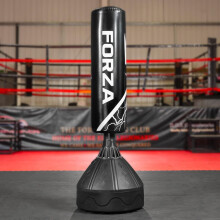 FORZA 6ft Freestanding Punch Bag | Durable Microfibre Leather with Numbered Targets for Boxing, Kickboxing & MMA Training (Black & White)