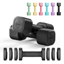 Dripex Adjustable Dumbbells Weight Set 2.5kg 5kg 10kg Dumbbell Pair, 4-in-1 Weight Dumbbells Set Women Men with Non-Slip Handle Home Gym Fitness-2.5k