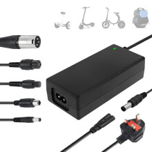 ZHSDUEWN Electric Scooter Charger, 42V 2A Hoverboard Charger UK 3 Pin, Mobility Scooter Charger, Electric Bike Charger with 6 Connections, e Scooter