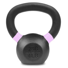 Cast Iron Kettlebell for Home Gym Strength Training, Wide Grip Handle, Flat Base, Anti-Rust Finish, Single or Set, 2kg to 40kg (2kg-Single)