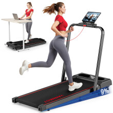 6 in 1 Folding Treadmill with 1-12KM/H, 9% Incline Walking Pad Foldable with APP, 2.75HP Under Desk Treadmills for Home Office, Running Machine Porta