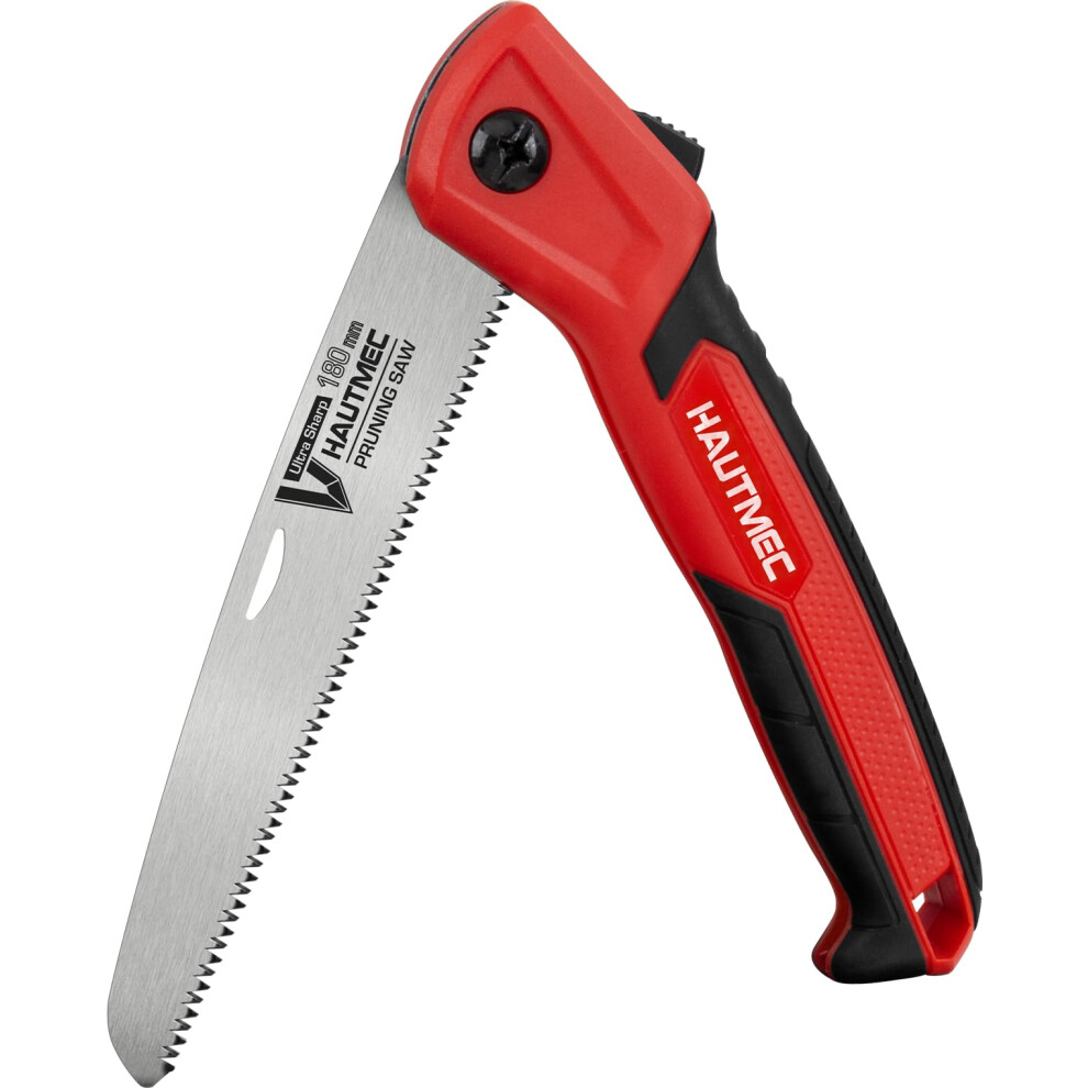 Hautmec Pruning Saw 180Mm (7"), Folding Hand Saws For Cutting Wood, Trees, Garden Saw With Sk5 Blade & Non-Slip Rubber Handle For Branches, Camping & 5005464197315