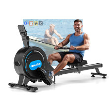 Rowing Machine for Home Gym, DMASUN Magnetic Rowing Machines 350 LB Weight Capacity - Foldable Rower for Home Use with App Supported, Upgrade to Doub