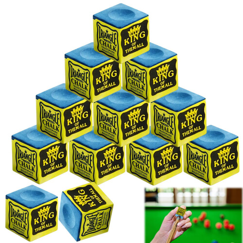 Gubilacrum 12 Pieces Blue Pool Chalk for Billiard Accessories, Pool