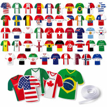 World Cup Football 2026 Decorations 49Pcs National Shirt Flags - 20M World Cup Bunting 2026 for Pub Home Party. Nations flags bunting 2026. Sports To