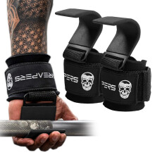 Gymreapers Weight Lifting Hooks (Pair), Heavy Duty Power Wrist Straps Hand Grip Support For Deadlifts, Pull Ups, Shrugs