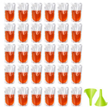 30 Pcs Clear Drink Pouches, Water Pouches with Two Funnels, Reusable
