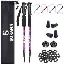 SOKANA Walking Poles 2 Pack Folding Walking Sticks for Men and Women | Lightweight Trekking Poles with Quick Lock System for Hiking Climbing Camping