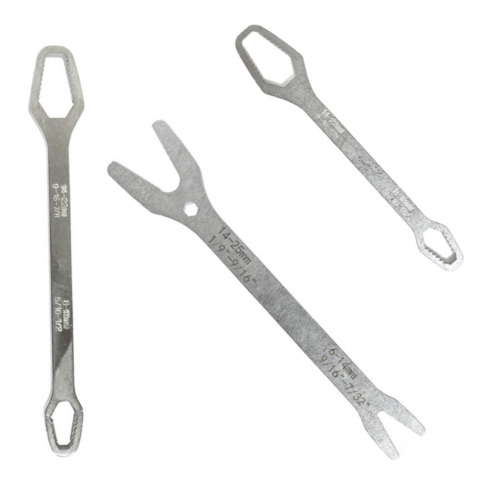 Carbon Steel Selftightening Wrench Double Head Design For Various Nut Sizes Silver 7754004631489
