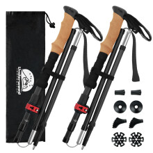 Underwood Aggregator Carbon Fiber Trekking Poles - 2 Pack Collapsible Hiking Sticks for Adults, Ultra-Lightweight Adjustable Walking Poles, Design fo