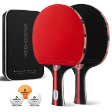 Table Tennis Bats - High-Performance Table Tennis Set with 2 Rackets, 3 Premium Ping Pong Balls & Compact Carry Bag for Indoor/Outdoor Competitions (