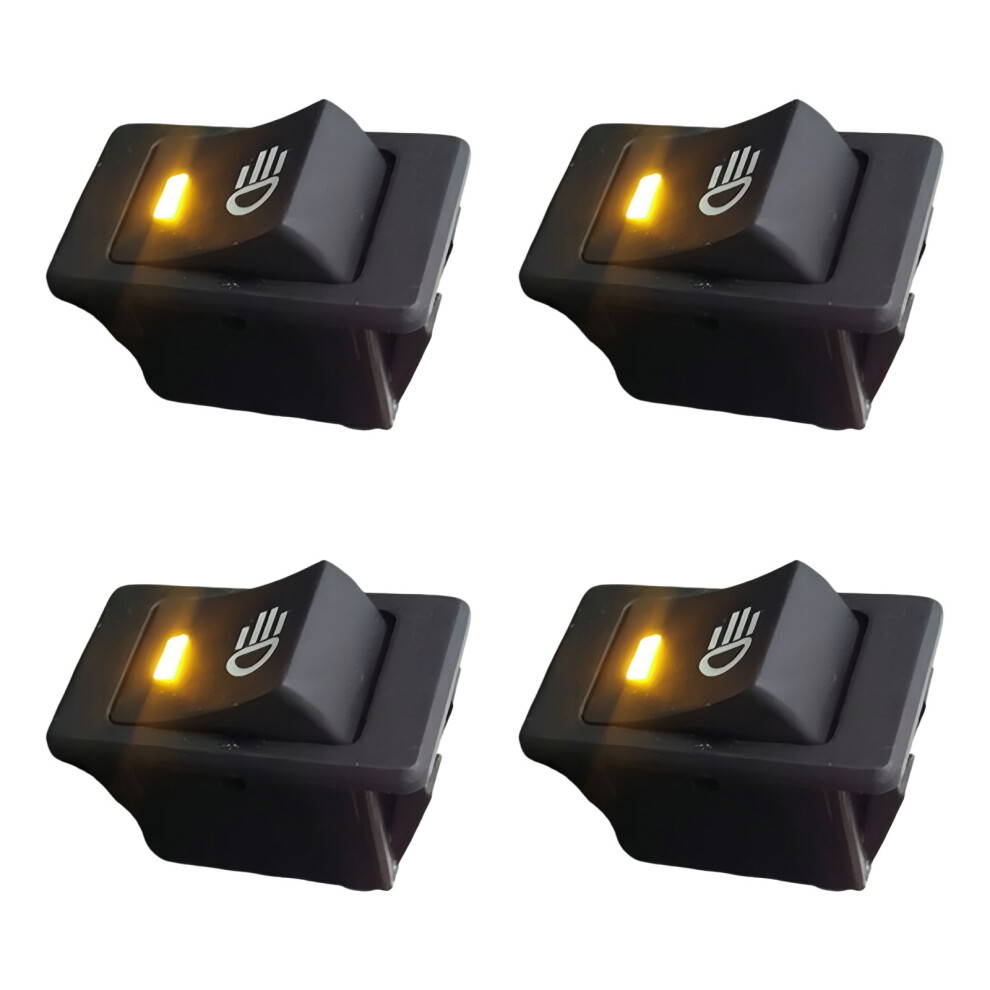 Automotive Fog Lamp Push Button Switches 4 Pin 12V Fog Toggle Rocker Switches Light/Yellow 7754004642874