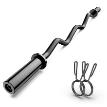 Olympic EZ Curl Barbell Bar 47", 2-Inch Curl Bar for Weight