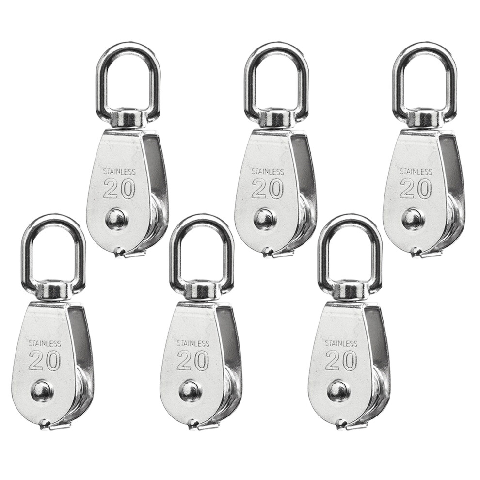 6Pcs M20 Stainless Steel Pulleys With Antirust Coating Suitable For Marine 7754004621268