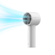 JISULIFE Portable Handheld Turbo Fan, 5000mAh Rechargeable, 5-Speed, Grey
