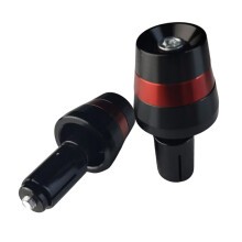 ATV Bike Handlebar End Plugs With Shock Absorption for 22mm To 28mm Bars Red