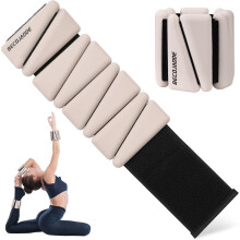 BECOJADDE Ankle Weights Set of 2 (Each 0.9kg) for Women Men Adjustable Silicone Wrist Weights Wearable Arm & Leg Weights for Home Pilates Yoga Walkin