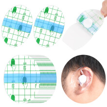 Aolso Ear Muffs for Shower, 40 Pieces Apones Ears Swimming for Adults, Disposable Waterproof Ear Stickers with Cotton Earplugs, Waterproof for the Ea