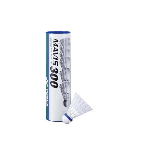 Yonex YONEX Mavis 300 Badminton Shuttlecocks (6 pieces), White, 78-Medium-Blue