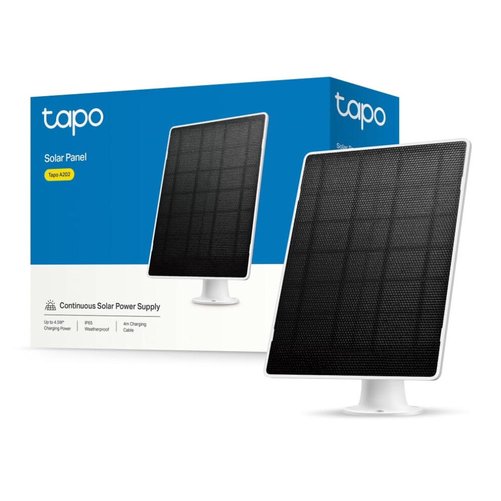 Tapo A202 Solar Panel Works With All Tapo Battery Cameras,High-Efficient Solar Charging Up To 4.5W,Monocrystalline Silicon Cells,Ip65,360Angle Adjus 5006075989085