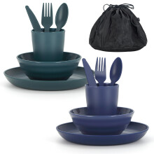 ReaNea Camping Mess Kit for 2 with Bowl, Plate, Cup, Spoon, Fork,