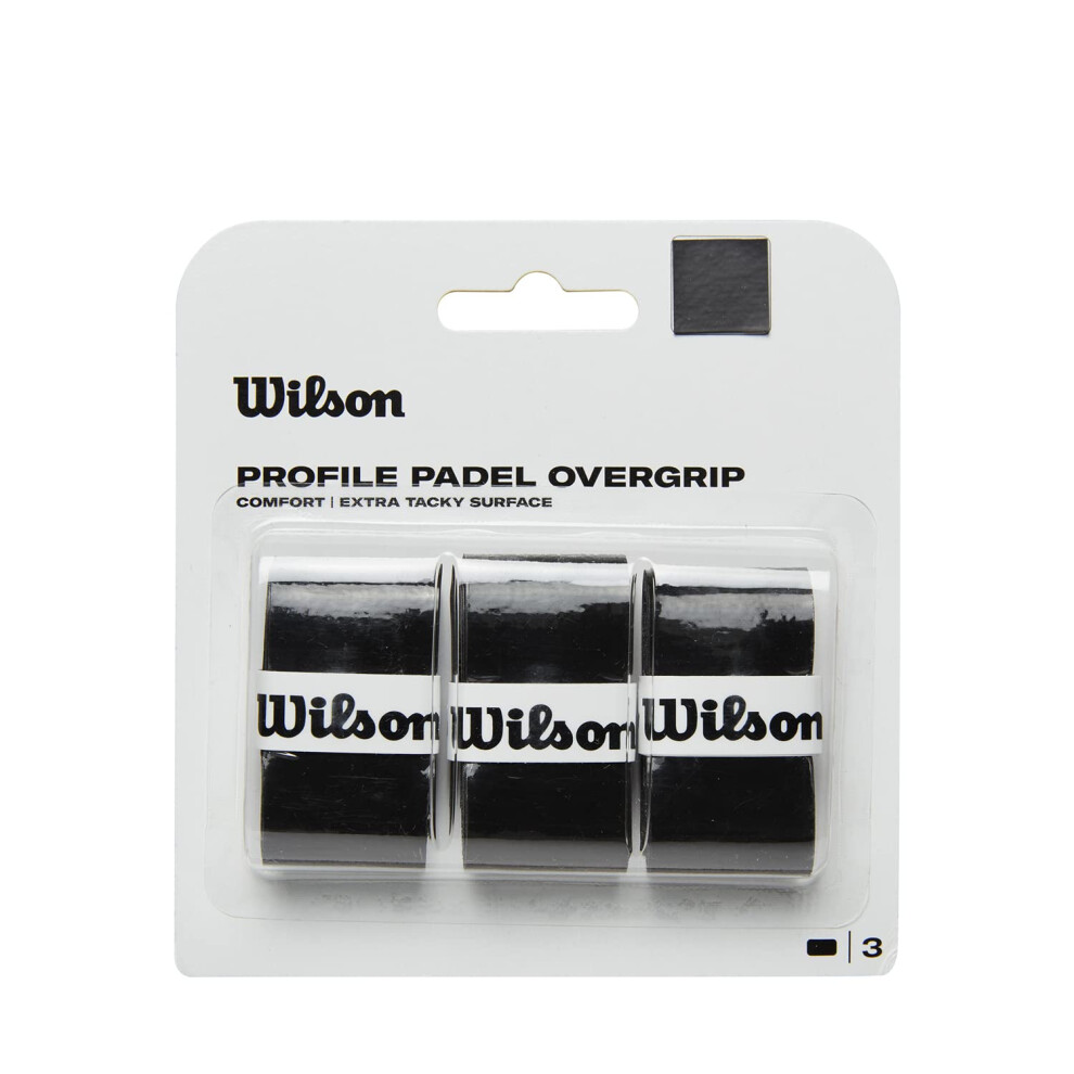 Wilson Padel Profile Overgrip, 3-Pack, Black, Wr8416601001