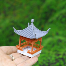 Detailed Miniature Pavilion Model Figure Chinese Architecture For Craft Lover L
