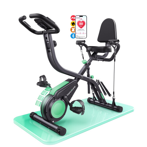 2026 Toputure Exercise Bike with LCD Display, 5-in-1 Folding Exercise