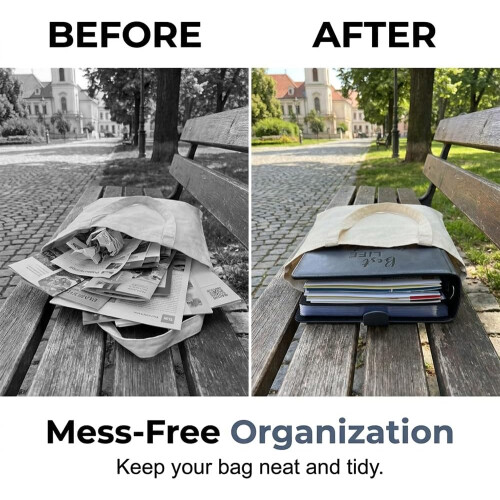 (Black, -) Organizator leather slujbă 1