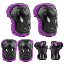 ValueTalks Kids/Youth Knee and Elbow Pads Set,Knee Pads for Kids Adjustable Protective Gear Set for Roller Skates Skateboard Scooter Inline Skating C