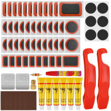 71Pcs Bike Puncture Repair Kit, Premium Bicycle Tyre Repair Kit for Inner Tubes, 2-in-1 Pre-Glued & Traditional Patches with Ergonomic Tyre Levers, M
