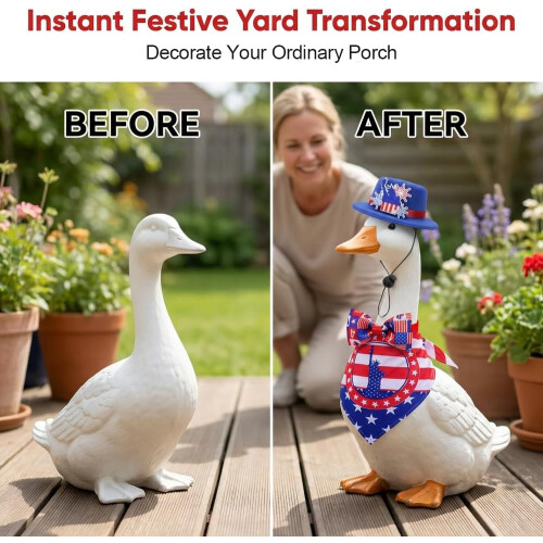 (Freedom, -) 4 juli patriottische gans outfit set 2