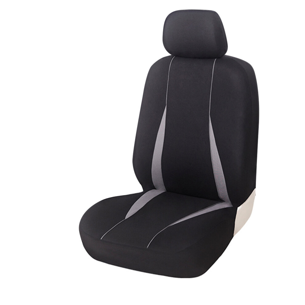 Premium Car Seat Protector Contrast Color Pattern Universal Nonslip Washable 1 Seat Gray 7754004621732