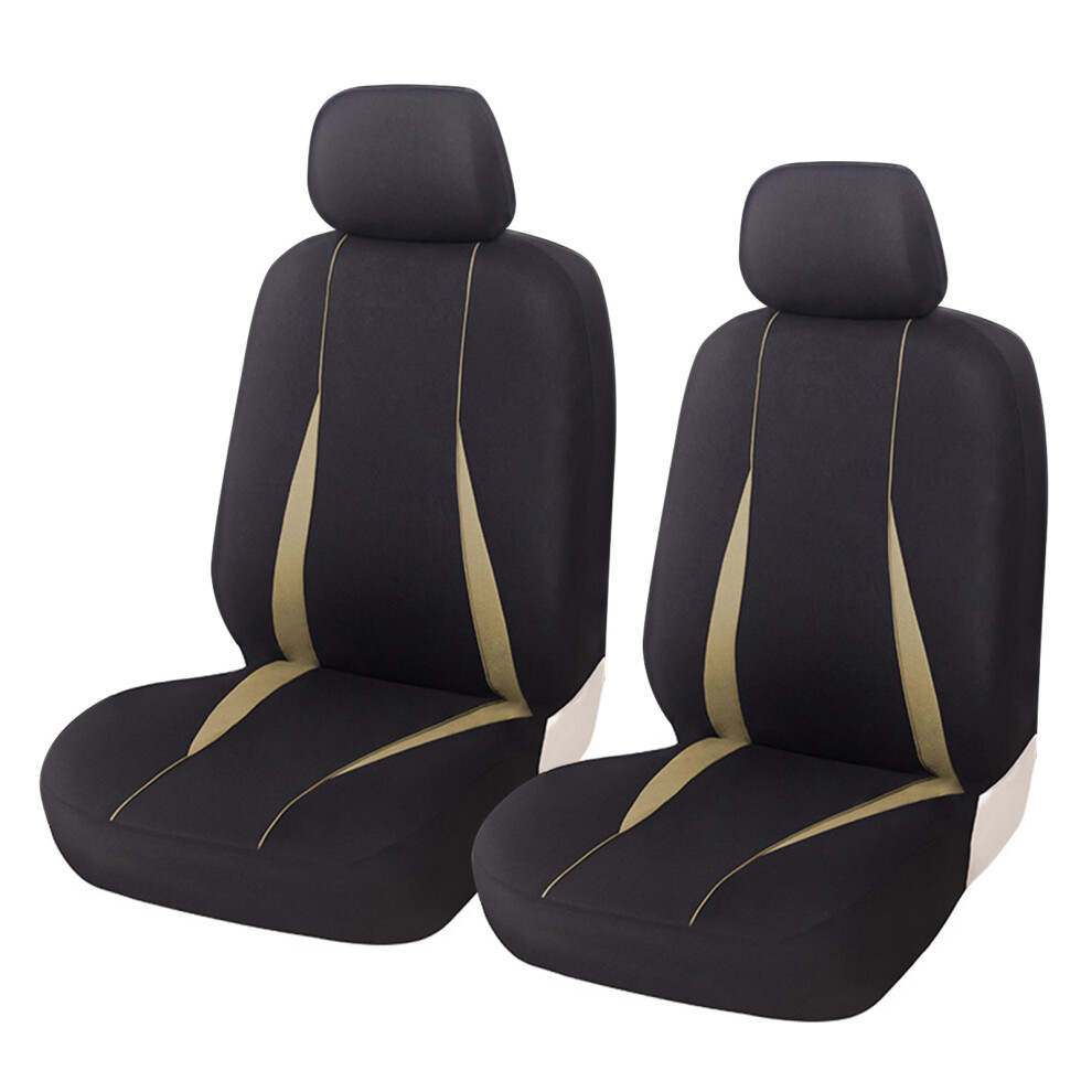 Universal Car Seat Cover Cushion Comfortable Design Cloth Fabric For Front 2 Seats Beige 7754004621503