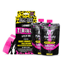Muc-Off Ultimate Tubeless Setup Kit - Complete Tubeless Conversion Kit with Sealant, Rim Tape, Valves, and Patches - Fits MTB, Road, Gravel & CX Whee