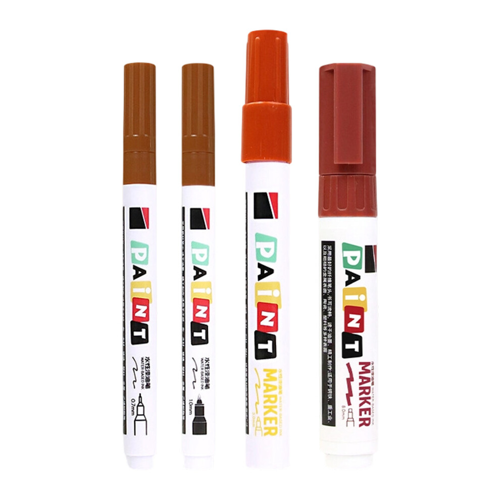 4Pcs Waterproof Stone Inscription Pen For Gravestones And Tombstone Restoration Brown 7754004623187