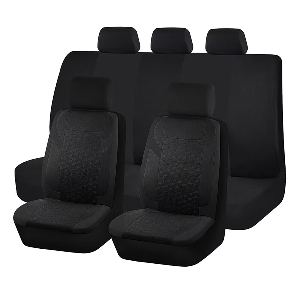 Nonslip Look Car Seat Cover Cushion Universal Washable Fabric For Safe 5 Seats Black 7754004622036
