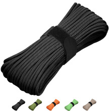 31m Paracord 550 Cord Rope 7 Strand Nylon Parachute Cord 4 mm Survival Cord for Camping Hiking DIY Emergency Black Green Red Blue (black, 31 m)