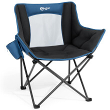 Portal Wide Camping Chair XL for Adults Breathable Mesh Back Tub Folding Chairs Outdoor Lightweight Large Seat Heavy Duty 150KG Collapsible Moon Fest