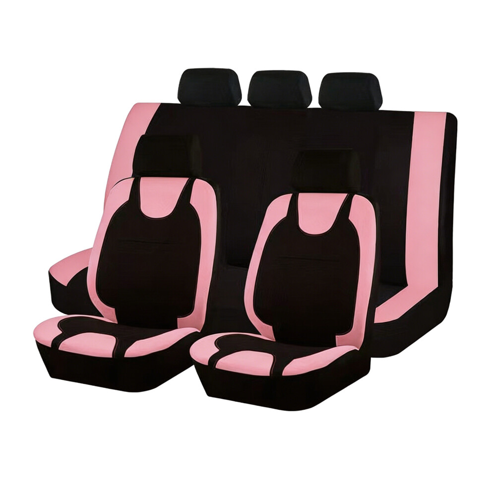 Full Set Automobile Seat Protectors Wear Resistant Washable For Car Suv Truck 5 Seats Pink 7754004622791