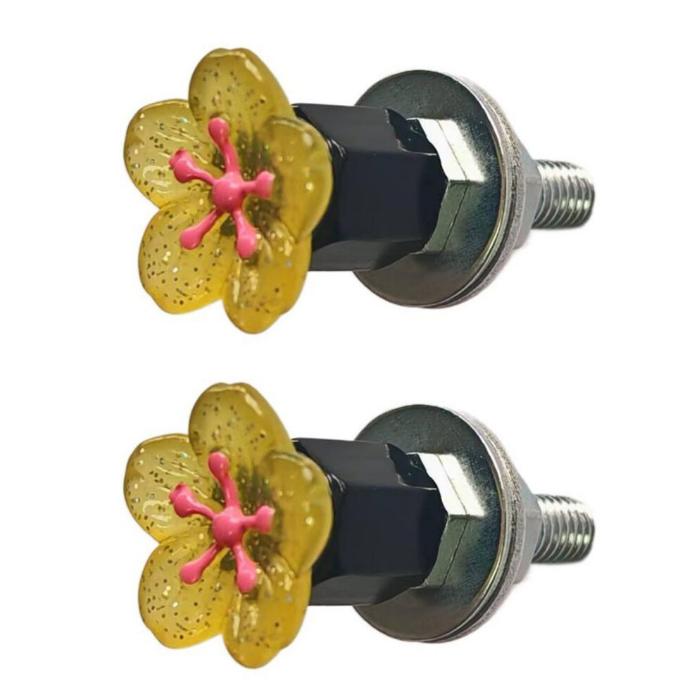 Anti Theft Motorcycle License Plate Screws With Flower Decoration Metal Fastener 2 Yellow 7754004665200