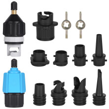 OFFCUP SUP Pump Adapter, 2PCS Air Valve Converter with 8 Valve Nozzles, Universal Multifunction Air Valve Attachment for Inflatable Boat Kayak Paddle