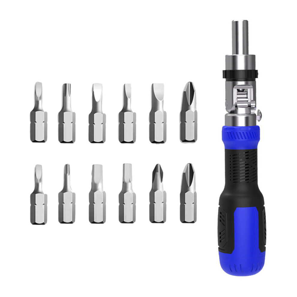 Professional 13 In 1 Multiple Bit Screwdriver Set Ergonomic Grip Design Screwdriver Blue 7754004642997