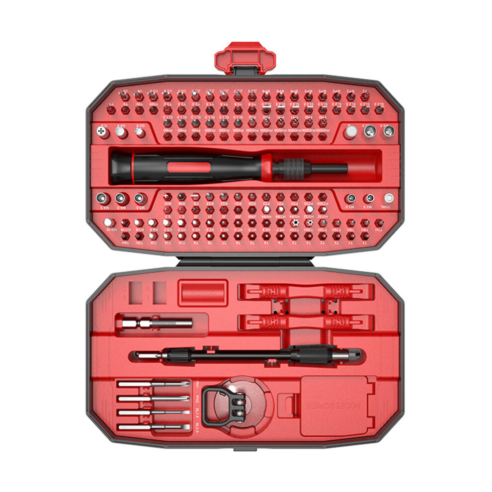 152 Piece Screwdriver Electronic Repair Tool With Ergonomic Handle For Easy Use Red 7754004614345