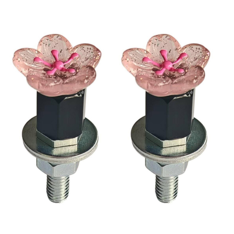 Motorcycle License Plate Mounting Hardware Flower Style Bolts Quick Installation 2 Red 7754004664913